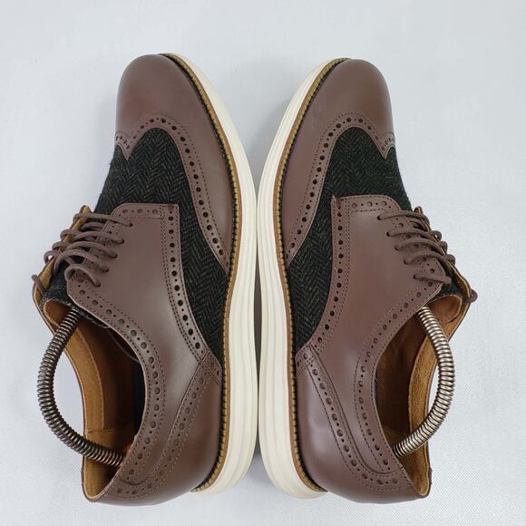 Cole Haan Mens Grand OS Leather Wingtip Oxfords Shoes 10 M Lug Sole Preppy main image 4